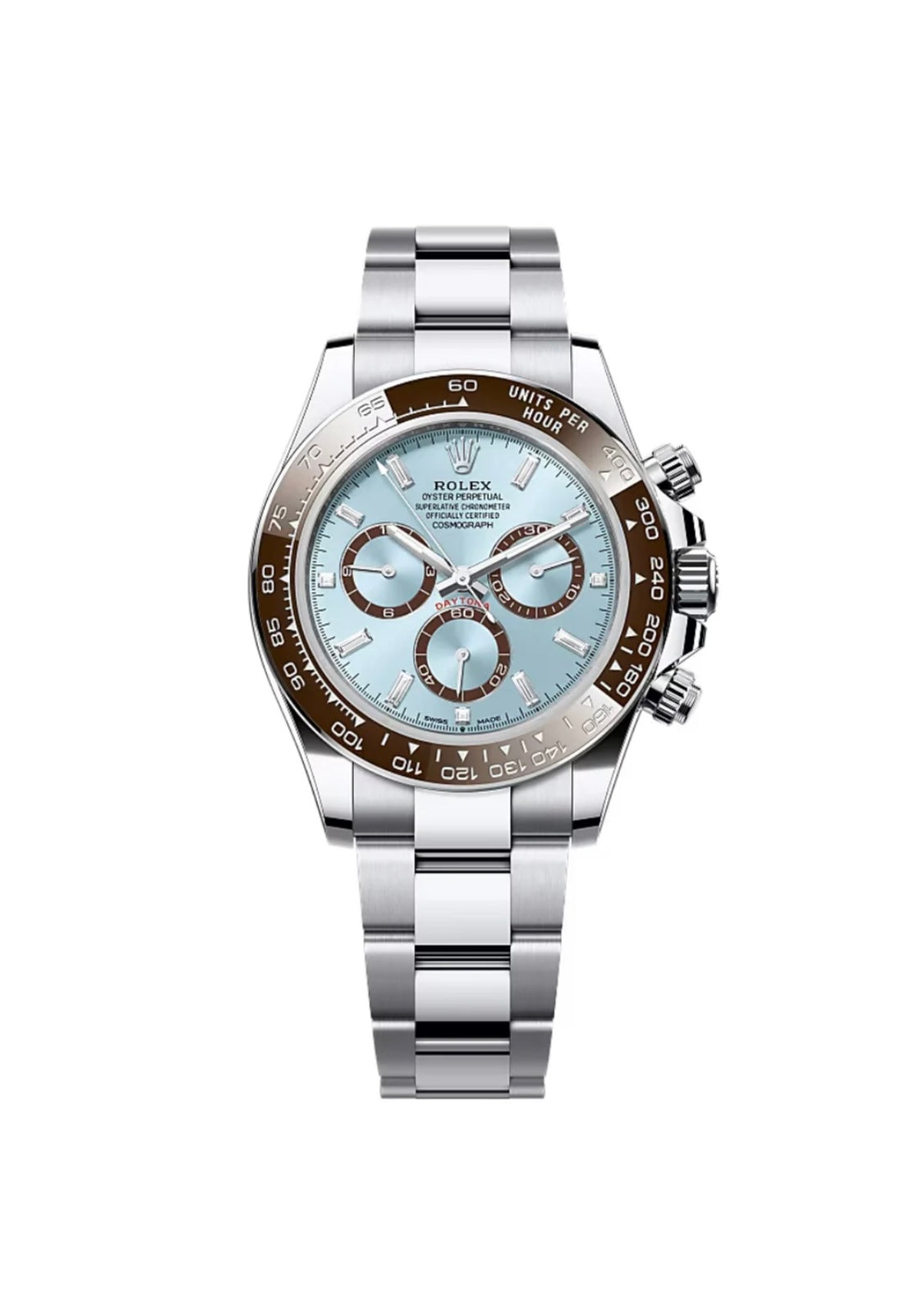 ROLEX COSMOGRAPH DAΥΤΟΝΑ 126506 PLATINUM ICE BLUE BAGUETTE DIAMOND DIAL 2023